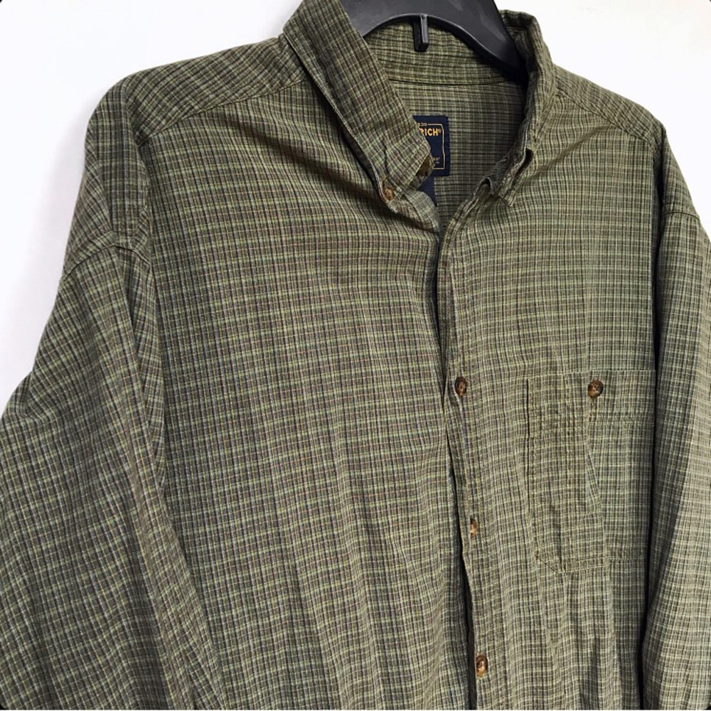 Vintage Woolrich Anything But Green Checker Striped Button Down Shirt